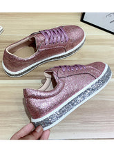 Zapatillas planas con cordones y brillo
